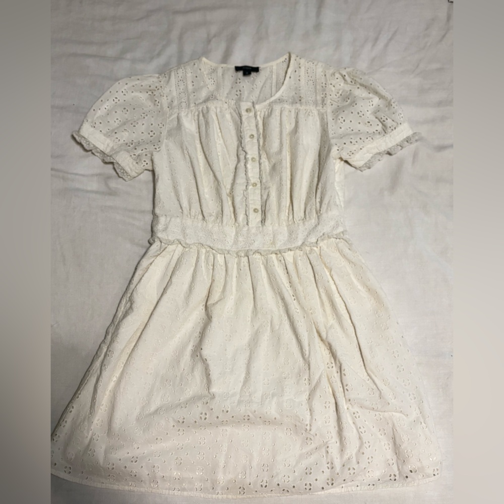 J. Crew Ivory Eyelet Dress